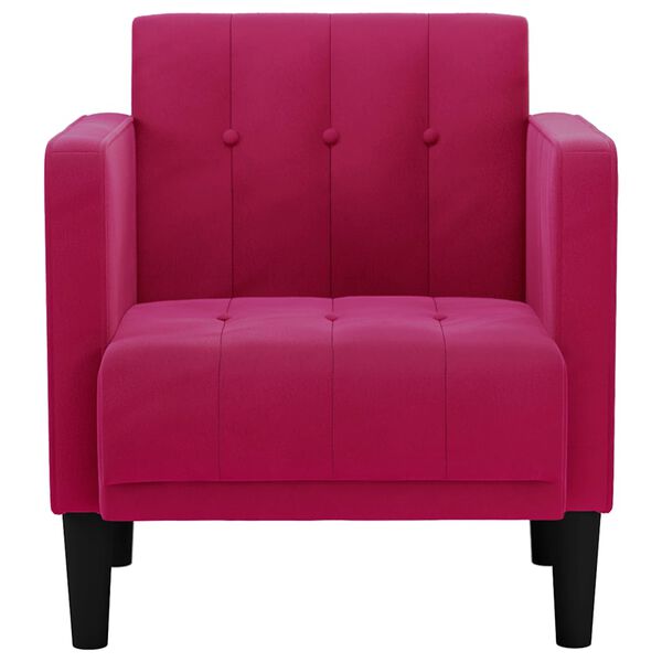 vidaXL Sessel mit Armlehnen Weinrot 53 cm Samt