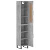 vidaXL Highboard Betongrau 34,5x34x180 cm Holzwerkstoff