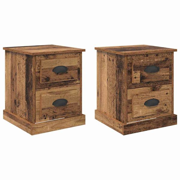 vidaXL Nachttisch 2 pcs Altholz 39 x 39 x 47,5 cm Holzwerkstoff