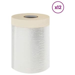 vidaXL Staubschutzfolie mit Klebeband 12 stk. Transparent 30 x 3300 cm