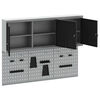 vidaXL Werkzeugschrank und Pegboard Set mit Regal 5 pcs Schwarz