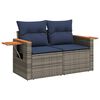 vidaXL 11-tlg. Garten-Sofagarnitur mit Kissen Grau Poly Rattan