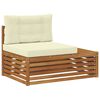 vidaXL Outdoor-Sofagarnitur mit Kissen 6 St&uuml;ck Natur und Creme