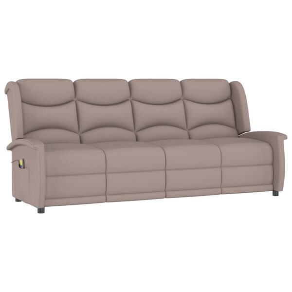 vidaXL 4-Sitzer Massagesessel Taupe Mikrofaser-Gewebe