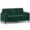 vidaXL 2-Sitzer-Sofa mit Zierkissen Dunkelgr&uuml;n 140 cm Samt