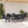 vidaXL Garten Essgruppe 7 pcs Schwarz und Grau PE-Rattan