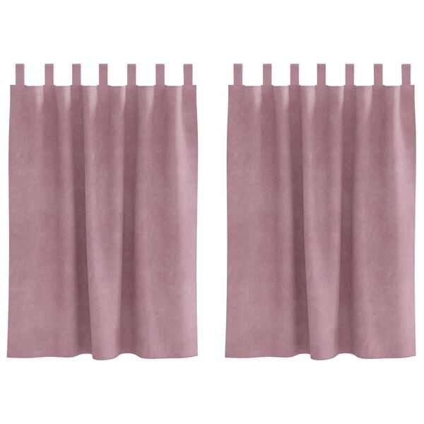 vidaXL Verdunkelungsvorh&auml;nge 2 pcs Dunkelrosa 140 x 140 cm Samt