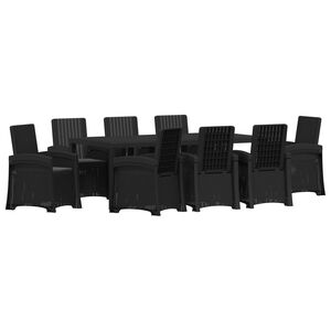 vidaXL Garten Essgruppe 9 stk. Anthrazit PP