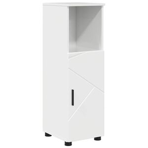 vidaXL Badezimmerschrank mit Speicher Hochglanz Wei&szlig; 30 x 35 x 95 cm