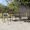 vidaXL Gartentisch Beige 190x90x75 cm Gehärtetes Glas und Poly Rattan