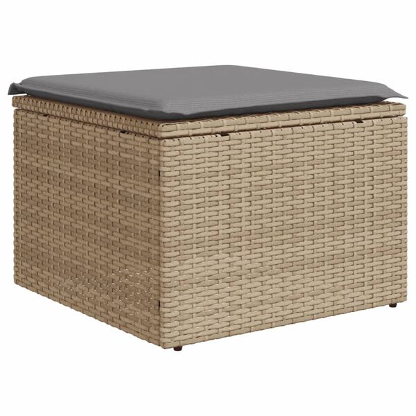vidaXL 4-tlg. Garten-Sofagarnitur mit Kissen Beige Poly Rattan