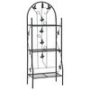 vidaXL 3-stufiges Pflanzenregal Schwarz 52 x 28 x 128 cm Eisen