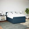 vidaXL Boxspringbett mit Matratze Blau 140x190 cm Samt