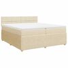 vidaXL Boxspringbett mit Matratze Creme 200x200 cm Stoff