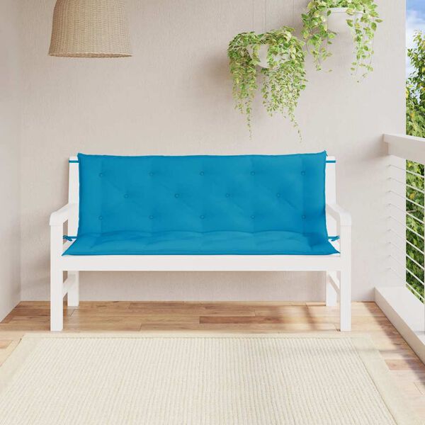 vidaXL Gartenbank-Auflage Hellblau 150x(50+50)x7 cm Oxford-Gewebe