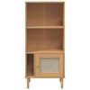 vidaXL Bücherschrank SENJA Rattan-Look Braun 60x35x130 cm Kiefernholz