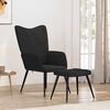 vidaXL Relaxsessel mit Hocker Schwarz Stoff