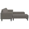 vidaXL Sofa mit Kissen Hellgrau 250 x 188 x 76 cm Cordstoff