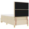 vidaXL Boxspringbett mit Matratze mit Kopfteil Creme 80 x 200 cm Stoff