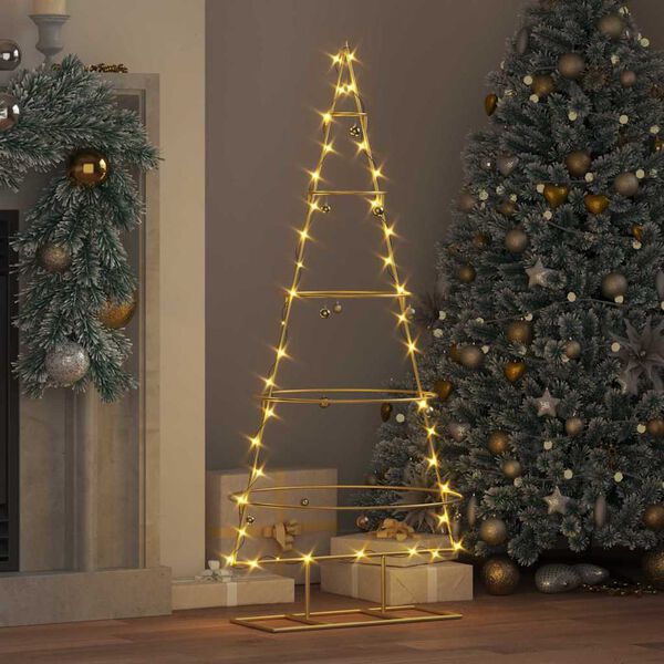 vidaXL Metall Weihnachtsbaum Gold 125 cm Pulverbeschichteter Stahl