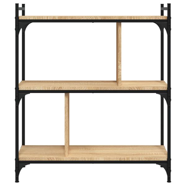 vidaXL B&uuml;cherregal 3 B&ouml;den Sonoma-Eiche 76x32x88 cm Holzwerkstoff