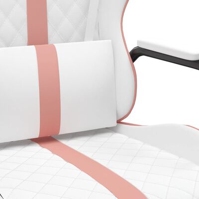 vidaXL Gaming-Stuhl mit Massagefunktion Rosa und Weiß Kunstleder