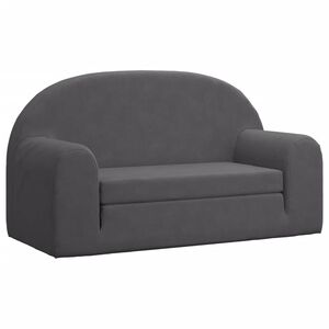 vidaXL Kinder-Schlafsofa 2-Sitzer Anthrazit Weicher Pl&uuml;sch