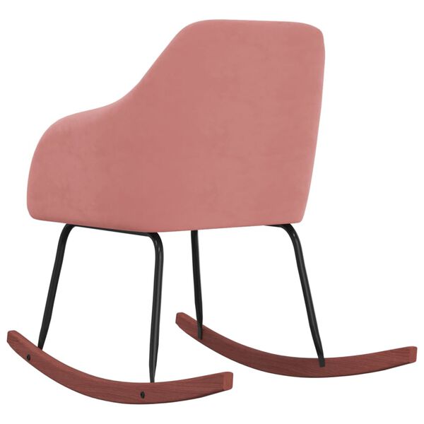vidaXL Schaukelstuhl Rosa Samt