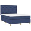 vidaXL Boxspringbett mit Matratze & LED Blau 140x190 cm Stoff
