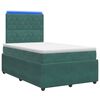 vidaXL LED Boxspringbett mit Matratze Dunkelgr&uuml;n 120 x 200 cm Samt