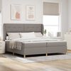 vidaXL Boxspringbett mit Matratze Taupe 200 x 200 cm Stoff