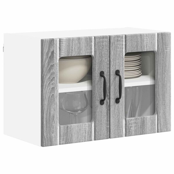 vidaXL K&uuml;chenschrank 2 pcs Graues Sonoma 60 x 31 x 40 cm Holzwerkstoff
