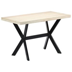 vidaXL Esstisch Wei&szlig; 120x60x75 cm Massivholz Mango