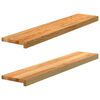 vidaXL Fensterb&auml;nke 2 Stk. Hellbraun 100x20x2 cm Massivholz Eiche