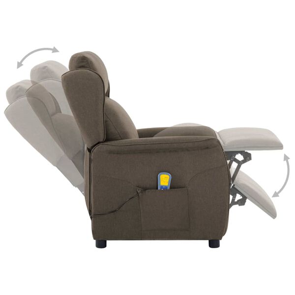 vidaXL Massagesessel Taupe Stoff
