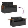vidaXL Gartensofa-set mit Kissen 12 pcs Schwarz Poly-Rattan
