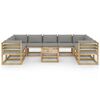 vidaXL 10-tlg. Garten-Lounge-Set mit Kissen Impr&auml;gniertes Kiefernholz