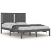 vidaXL Massivholzbett Grau Kiefer 135x190 cm