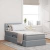 vidaXL Bett mit Stauraum und LED mit LED Hellgrau 90 x 190 cm Stoff