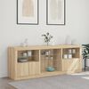 vidaXL Sideboard mit LED-Leuchten Sonoma-Eiche 181,5x37x67 cm