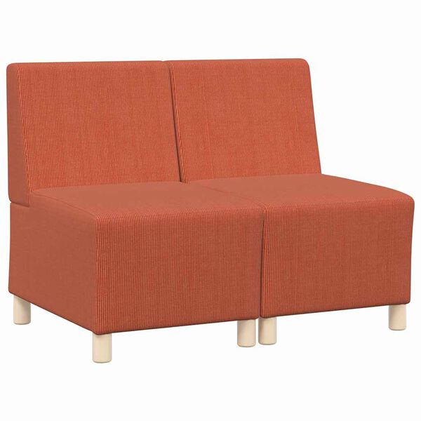 vidaXL Modulares Armfreies Sofa 2 pcs Orange 55 x 74 x 82 cm Cordstoff