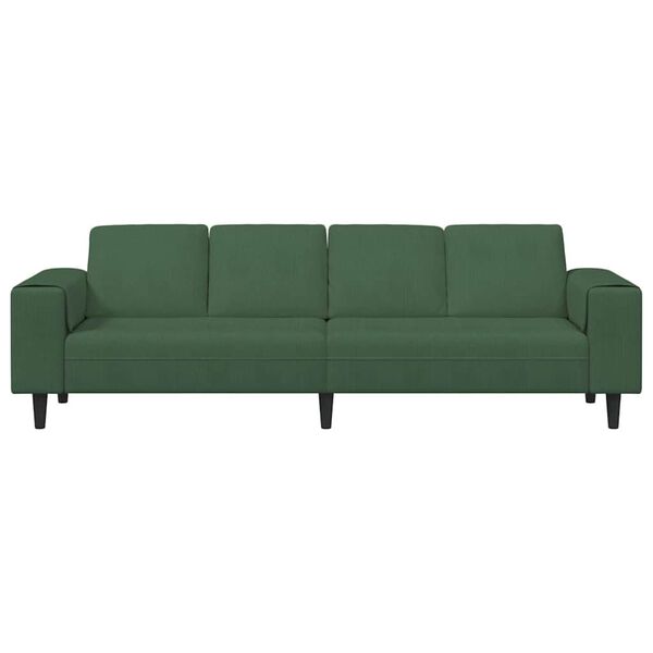 vidaXL Sofa mit Kissen Dunkelgr&uuml;n 250 x 77 x 76 cm Cordstoff