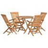 vidaXL 5-tlg. Garten-Essgruppe Massivholz Teak