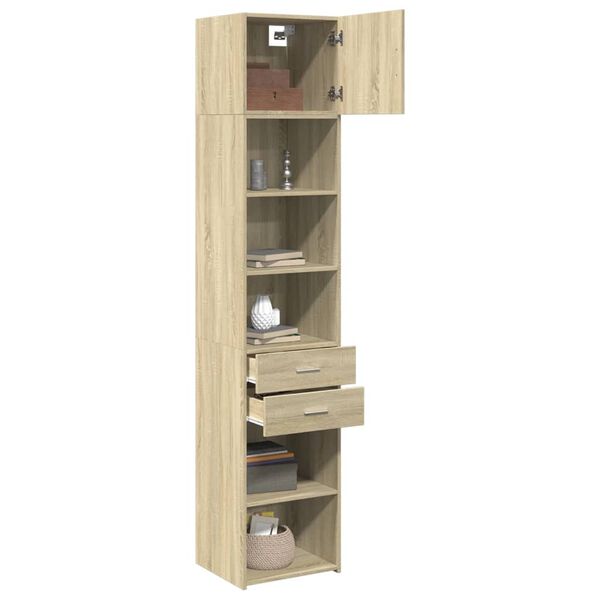 vidaXL Hochschrank Schmal Sonoma-Eiche 45x42,5x225 cm Holzwerkstoff