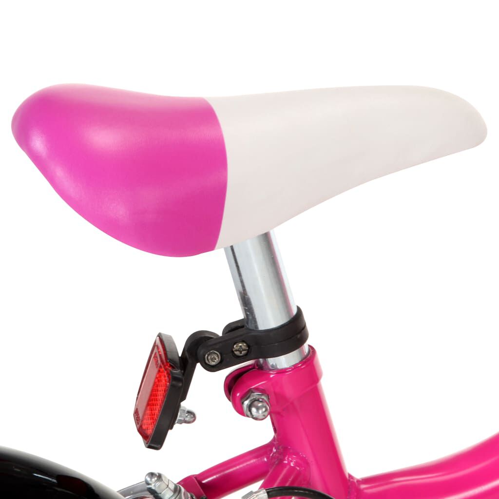 vidaXL Kinderfahrrad 16 Zoll Schwarz Rosa Kinderrad Fahrrad für Kinder Mädchen 