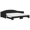 vidaXL Tagesbett Ausziehbar mit Matratzen Schwarz 100x200 cm Stoff