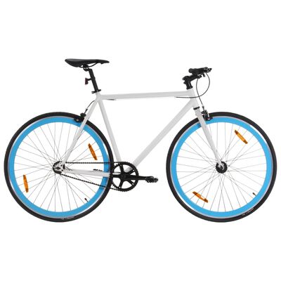 vidaXL Fahrrad mit Festem Gang Weiß und Blau 700c 59 cm