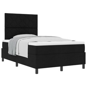 vidaXL Boxspringbett mit Matratze Schwarz 120 x 190 cm Stoff