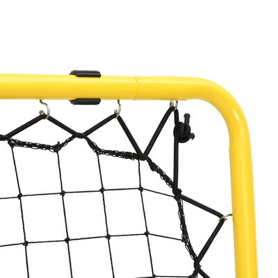 vidaXL Fußball-Rebounder Doppelseitig Verstellbar Gelb Schwarz Stahl