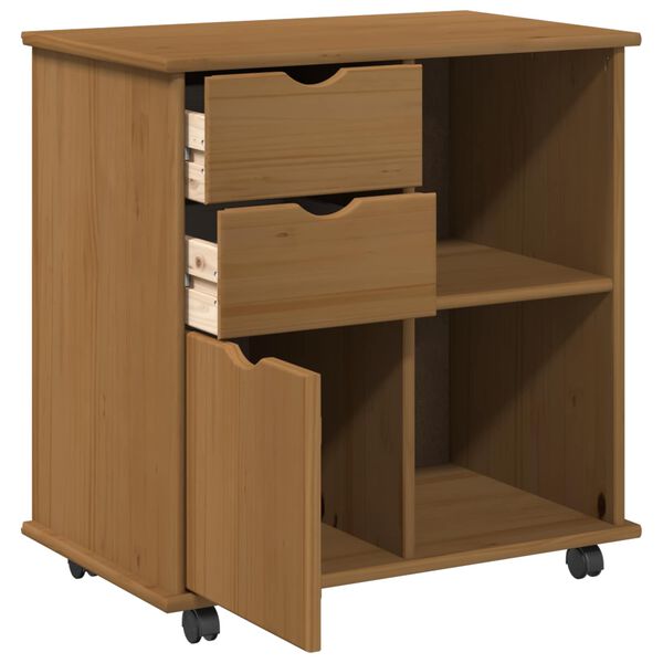 vidaXL Rollschrank Honigbraun 63,5 x 39 x 65,5 cm Massivholz Kiefer